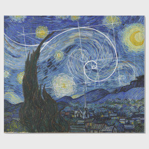 Papel De Presente  Arte Encontra Matemática, Van Gogh Conhece Placa