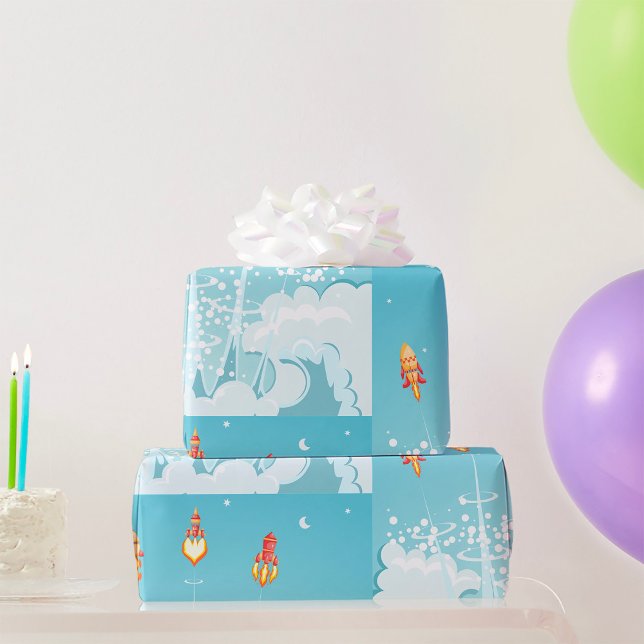 Papel De Presente Arte espacial turística do lançamento de navios de (Criador carregado)