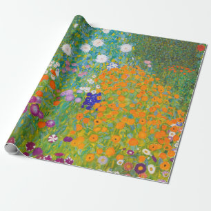 Papel De Presente Arte Floral de Jardim de Cottage Vintage de Gustav