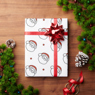 Papel De Presente Arte Fofo de Desenho do Papai Noel de Natal com Ch