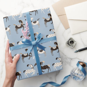 Papel De Presente Arte Folclórica Equação Cavalos de Circo Ocasi