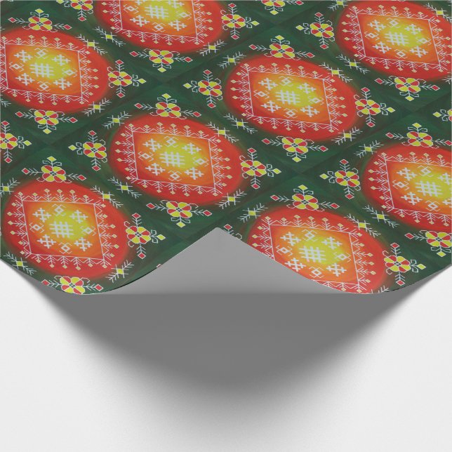 Papel De Presente Arte folclórica tradicional pagã letã com símbolos (Ponta)