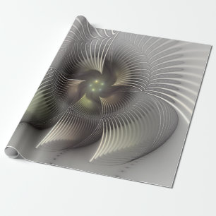 Papel De Presente Arte Fractal de Forma 3D Abstrata Moderna