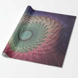 Papel De Presente Arte fractal moderna colorida caracol abstrato