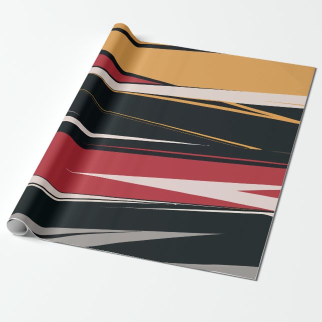 Papel De Presente Arte Geométrica de Abstrato Negrito (Desenrolado)