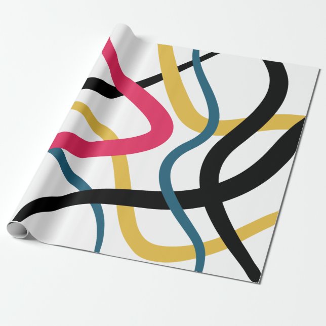 Papel De Presente Arte gráfica moderna colorida, caótica, arrojada e (Desenrolado)