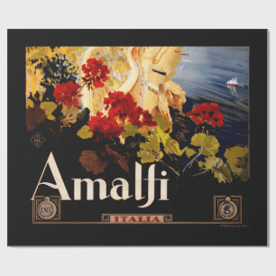 Papel De Presente Arte Gráfico de Poster de Viagem Vintage Amalfi It
