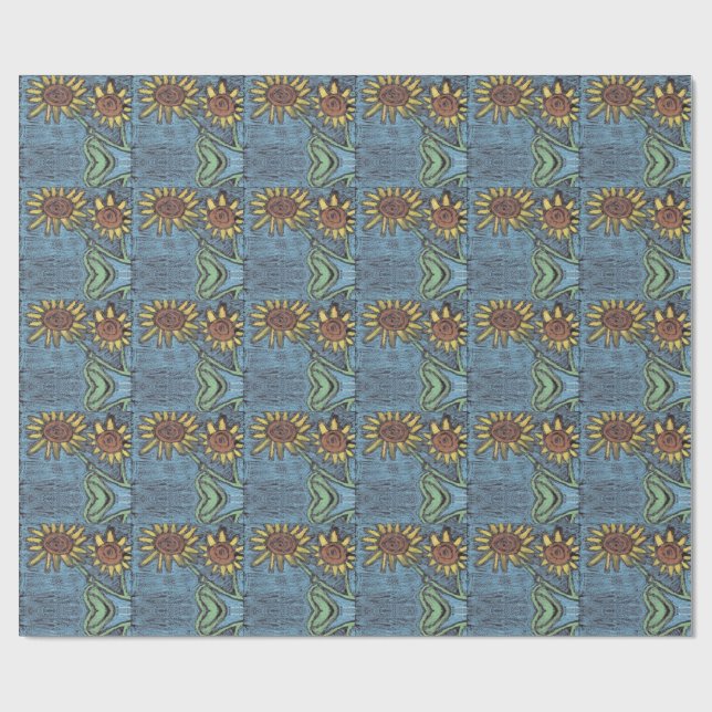 Papel De Presente Arte Infantil para CHOC - Girassóis para Sempre (Aberto)