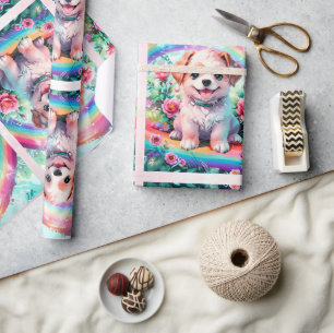 Papel De Presente Arte Lápida Cachorro Pequena E Bonita