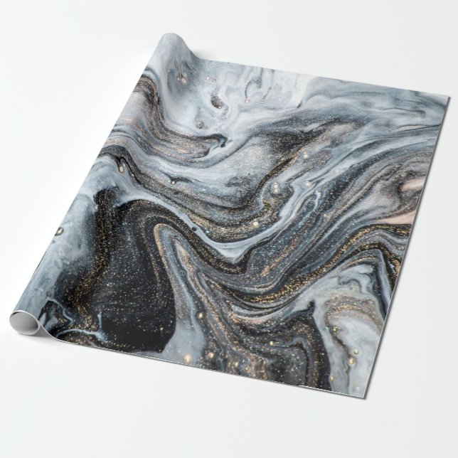 Papel De Presente Arte luxuosa no estilo oriental. espiral ouro, art (Desenrolado)