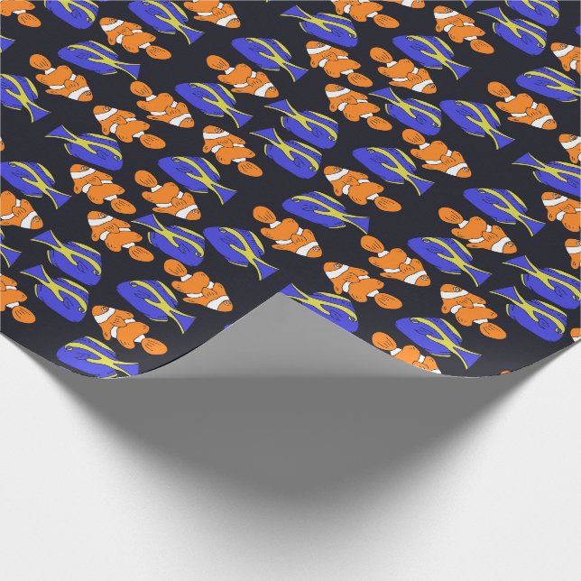 Papel De Presente Arte oceânica Blue Tang (Ponta)