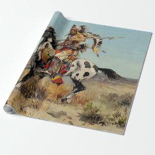 Papel De Presente Arte Ocidental “Dakota Chief” por Charles M Russel