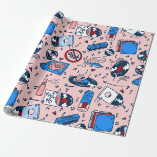 Papel De Presente arte pop colecionador de discos amante de música c