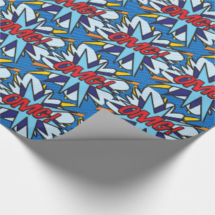 Papel De Presente Arte Pop de Quadrinhos OMG