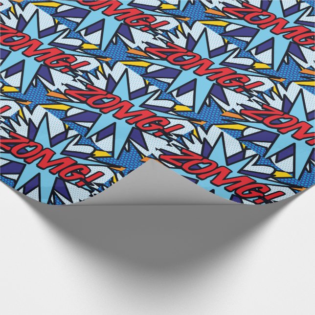 Papel De Presente Arte Pop de Quadrinhos ZOMG (Ponta)
