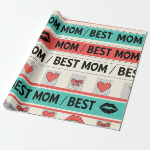 Papel De Presente Arte Pop MELHOR MÃE Listra – Amor Retro Ousado (5)