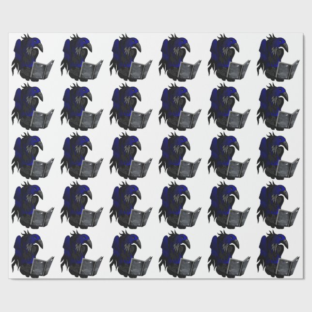 Papel De Presente Arte popular gótica de corvos (Aberto)