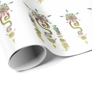 Papel De Presente Arte popular tribal ASTECA rústica