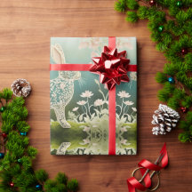 Arte Primavera do Coelho Floral Branco