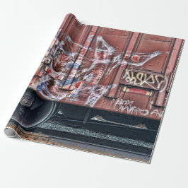 Papel De Presente Arte urbana colorida do Grafite do comboio