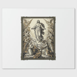 Papel De Presente Arte Vetorial de Gravação de Anjo da Ascensão Vint