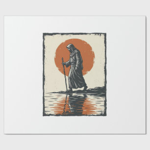 Papel De Presente Arte Vetorial de Reflexo do Pôr do Sol da Figura A