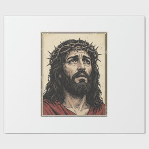 Papel De Presente Arte Vetorial de Retrato Religioso da Coroa de Esp