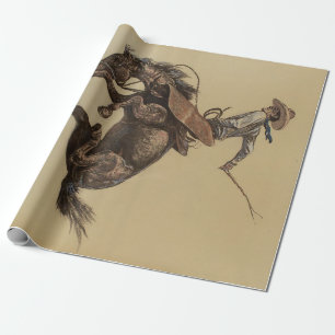 Papel De Presente Arte Western “Cavalo Empinando” por Will James