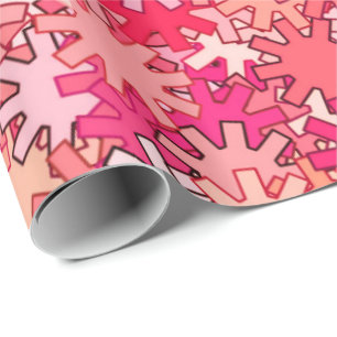Papel De Presente Artes Geométricas Modernas, Rosa de Coral e Pêss