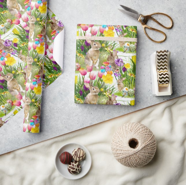 Papel De Presente Artesanato De Colagem De Coelho Da Páscoa / Papel  (Artesanato)