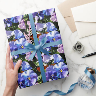 Papel De Presente Artesanato de Flor de Pensée Roxa ou