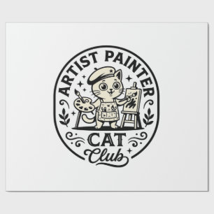 Papel De Presente Artista Pintor Gato Gato Engraçado Gráfico - Dor d