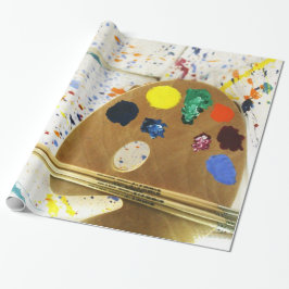 Papel De Presente Artistas Pintam Splatter E Paleta