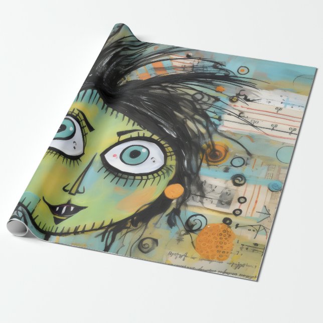 Papel De Presente ArtLady 15 Encantada e angustiada (Desenrolado)