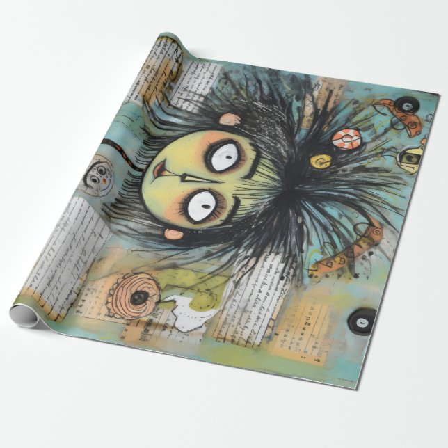 Papel De Presente ArtLady 18 Encantada e angustiada (Desenrolado)