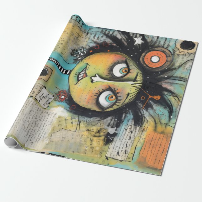 Papel De Presente ArtLady 19 Encantada e angustiada (Desenrolado)