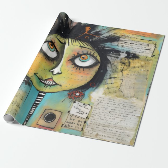 Papel De Presente ArtLady 19 Encantada e angustiada (Desenrolado)