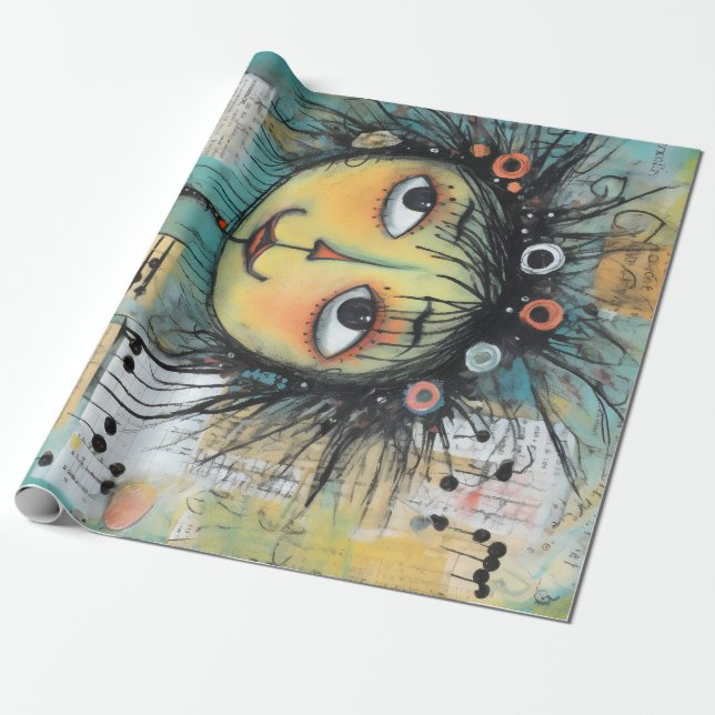 Papel De Presente ArtLady 1 encantadora e angustiada (Desenrolado)