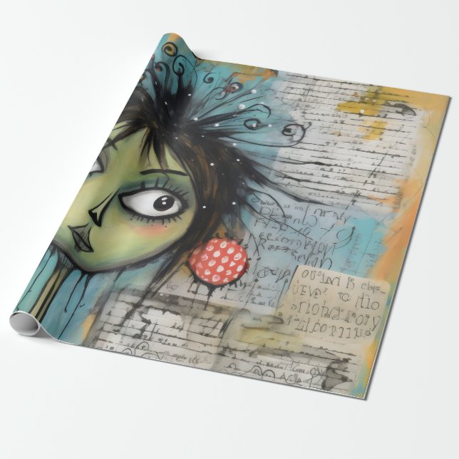 Papel De Presente ArtLady 20 Encantada e angustiada (Desenrolado)