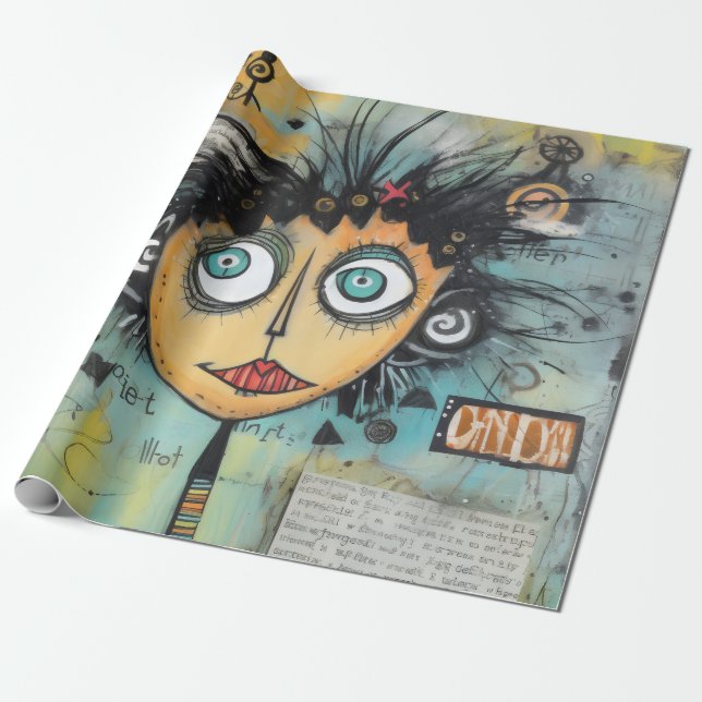 Papel De Presente ArtLady 21 Encantada e angustiada (Desenrolado)