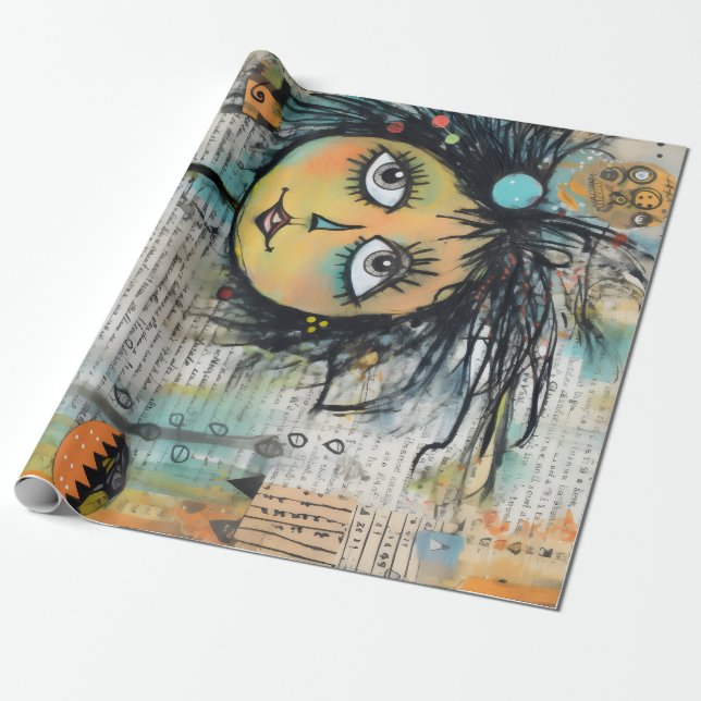 Papel De Presente ArtLady 25 Encantada e angustiada (Desenrolado)