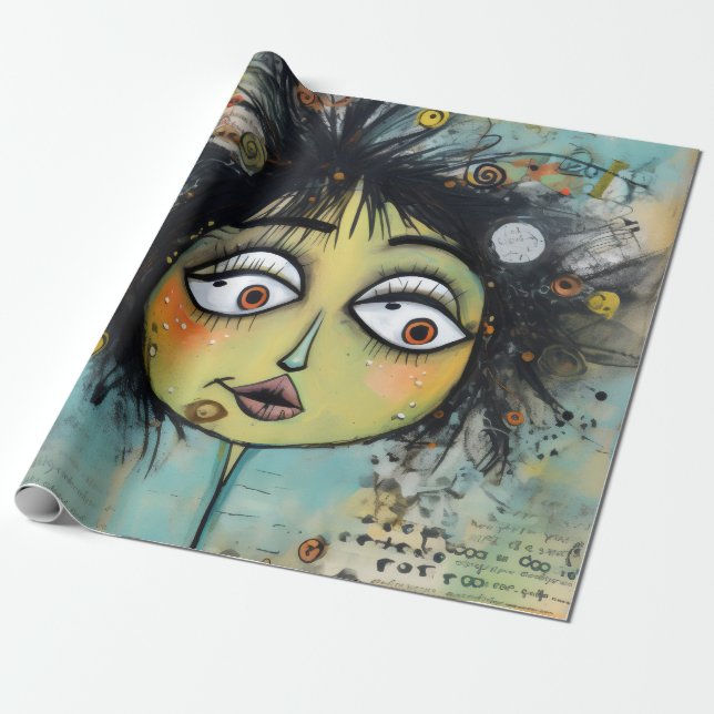 Papel De Presente ArtLady 26 Encantada e angustiada (Desenrolado)