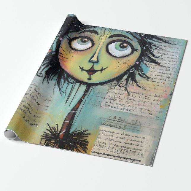 Papel De Presente ArtLady 9 Encantadora e angustiado (Desenrolado)