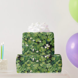 Papel De Presente Artsy Green Lucky Clover Rua.