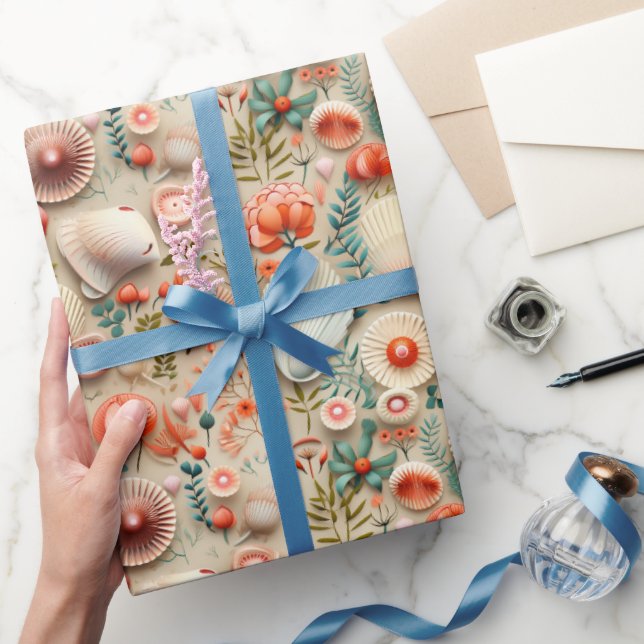 Papel De Presente Artsy Shell Design (Presentear)