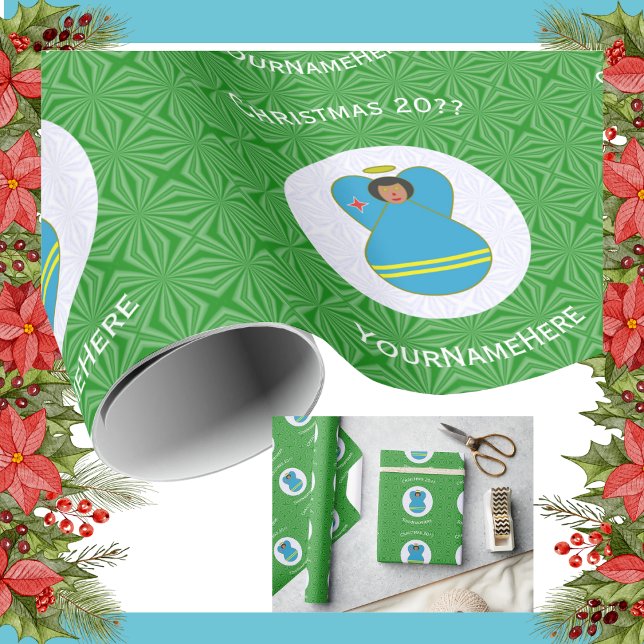 Papel De Presente Aruban Flag Angel Christmas personalizado (Criador carregado)