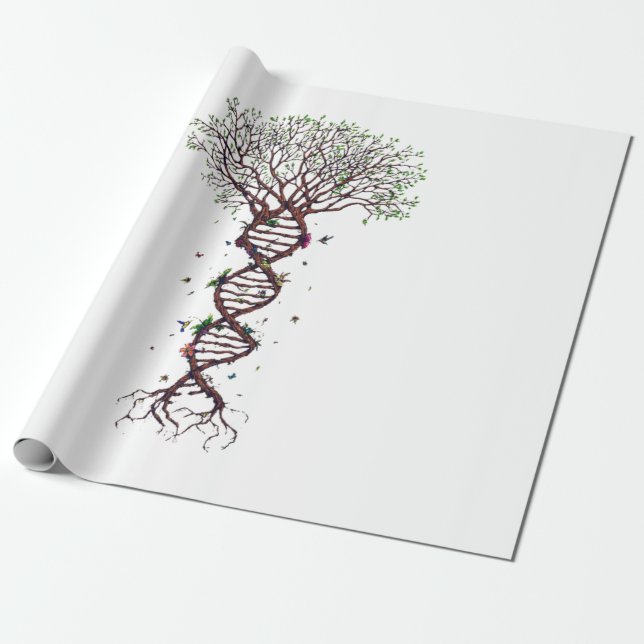 Papel De Presente Árvore da Vida DNA Genética Ambiente Biológico (Desenrolado)