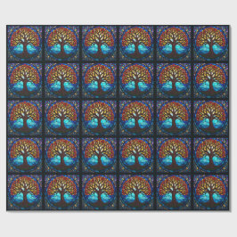 Papel De Presente Árvore da Vida em Vidro Pintado Azulejo