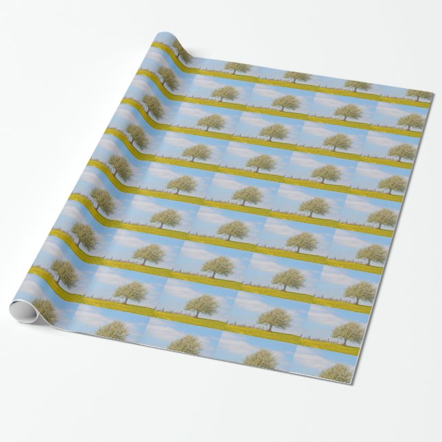 Papel De Presente Árvore De Cereja Em Primavera (Desenrolado)