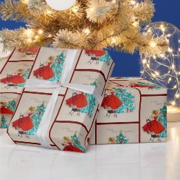 Papel De Presente Árvore de decoração de natais vintages